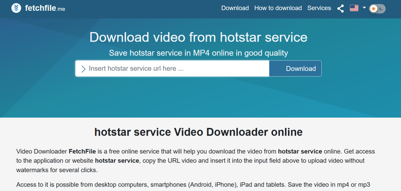 Fetchfile Hotstar Download Page
