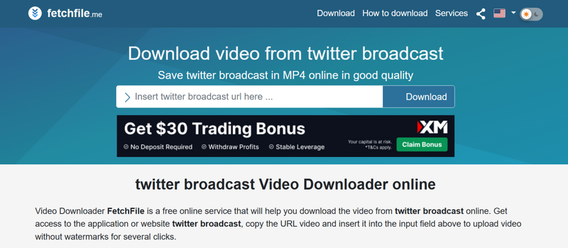 Fetchfile Twitter Broadcast Downloader