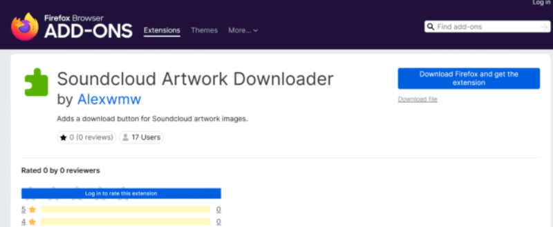 soundcloud artwork downloader firefox extension interface