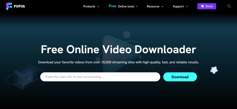 fliklik online video downloader interface