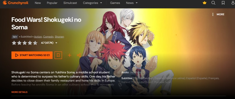 food wars shokugeki no soma anime series