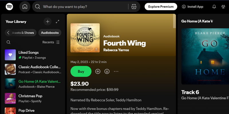 Fourth Wing Audiobook
