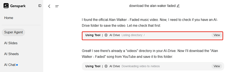 genspark ai drive folder
