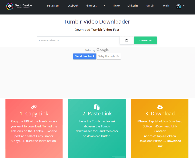 getindevice video downloader