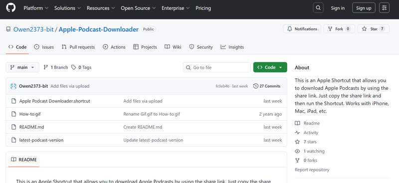 Github Apple Podcast Downloader