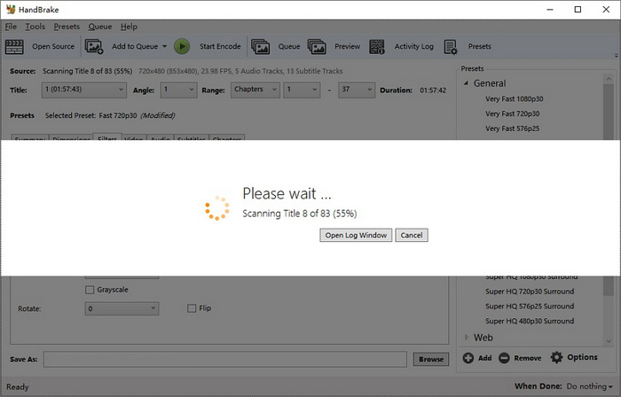 Import Dvd into Handbrake
