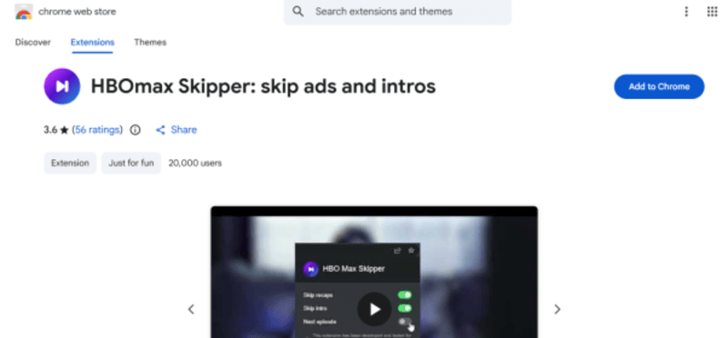 hbo max skipper chrome extension