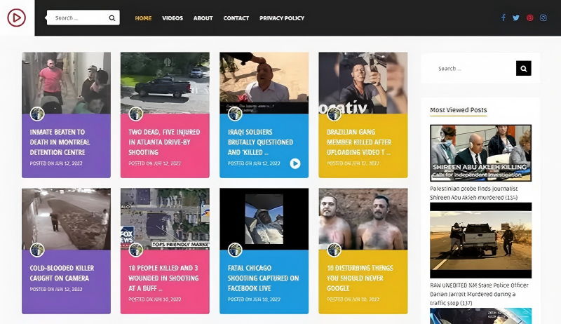hoodsite shock video website homepage