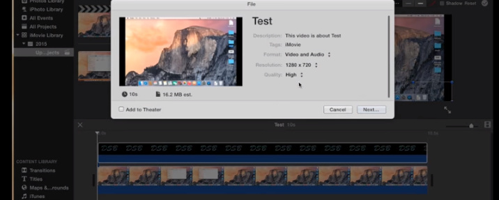 how to add watermark in video imovie