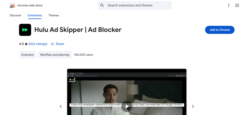 Hulu Ad Skipper Browser Extension