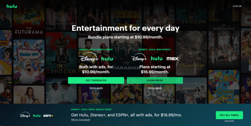 hulu welcome page