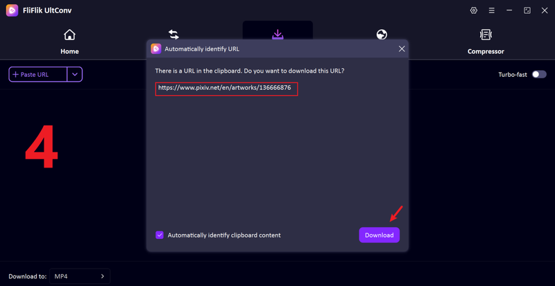 paste pixiv video link in ultconv