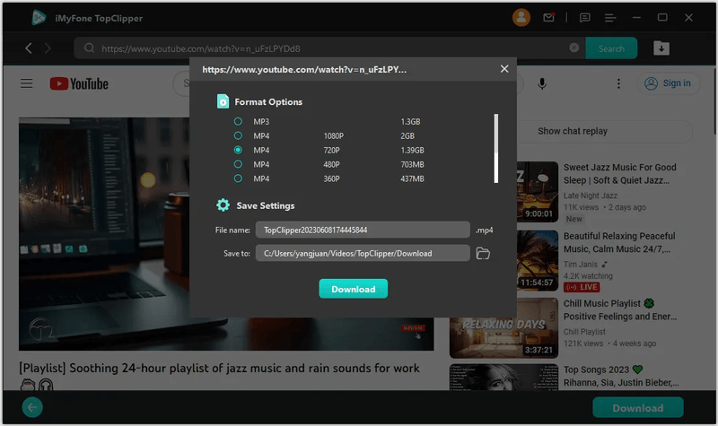 imyfone topclipper select download quality