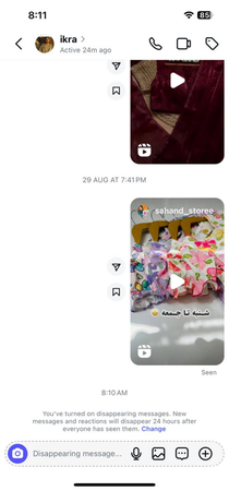 Instagram Activate Vanish Mode