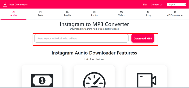 Instagram to Mp3 Savetube