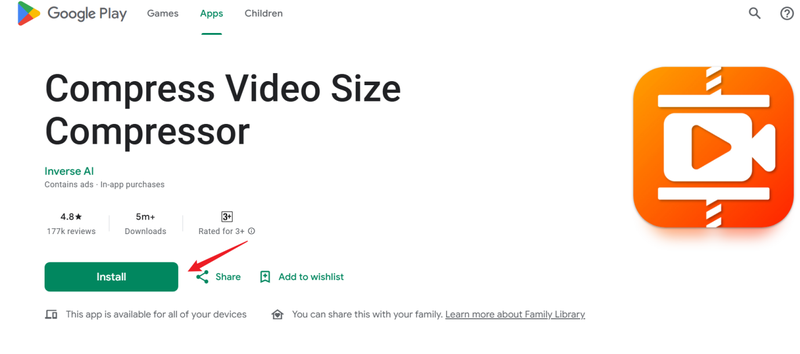 Install Compress Video Size Compressor Android App