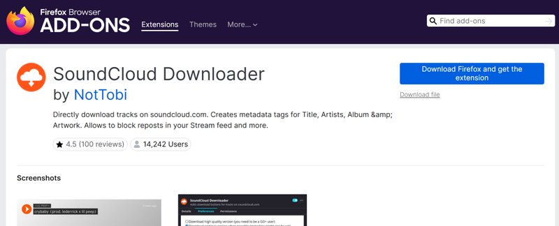 Install Soundcloud Downloader Firefox Extension