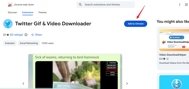 Install Twitter Gif and Video Downloader Chrome Extension