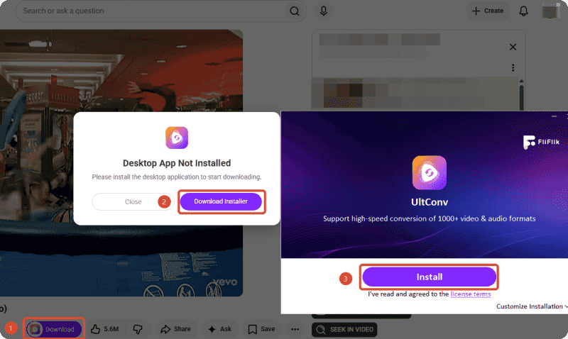 install ultconv app when prompted