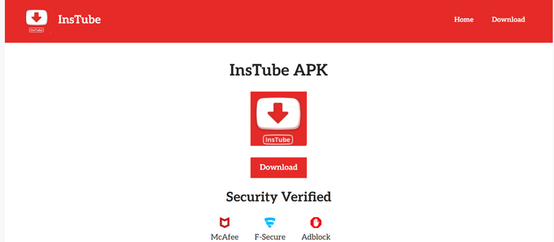 Instube App Built in Browser for Video Downloading