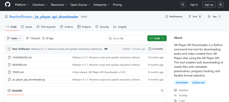 Jw Player Api Downloader Github Page