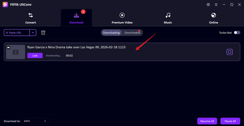 Kick Video Downloading in Ultconv