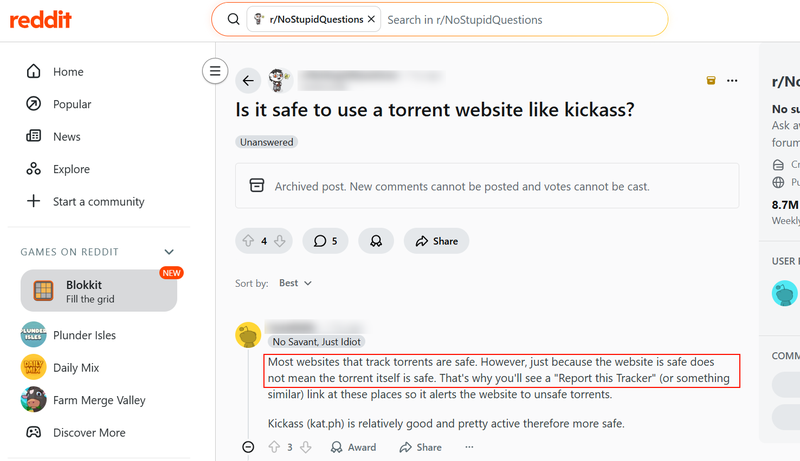 Kickass Torrent Safety Reviews