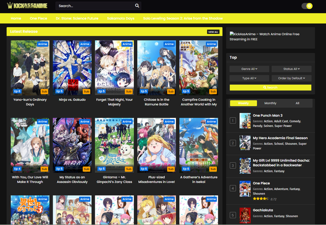 Stream Anime on Kickassanime