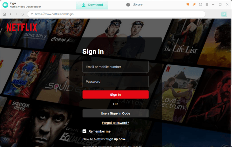 kigo sign in netflix