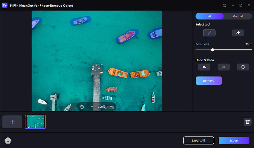 use brush to remove object