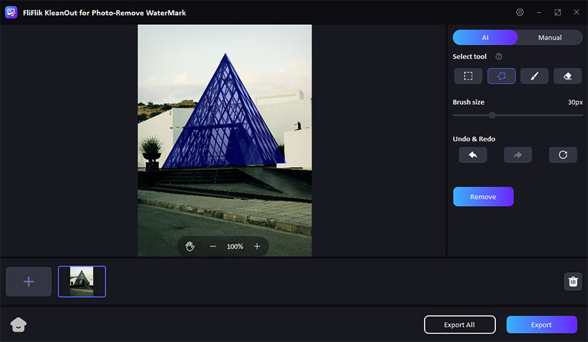 select lasso tool to remove watermark
