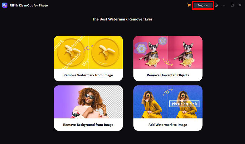 kleanout for photo register button