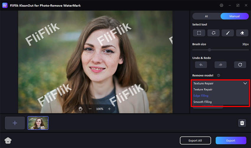 remove watermark manually