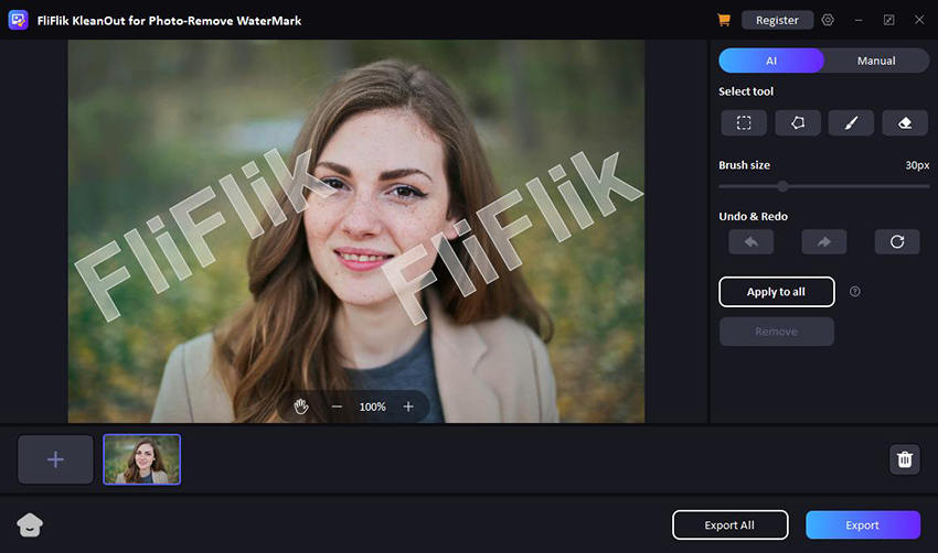 kleanout for photo unregistered user watermark