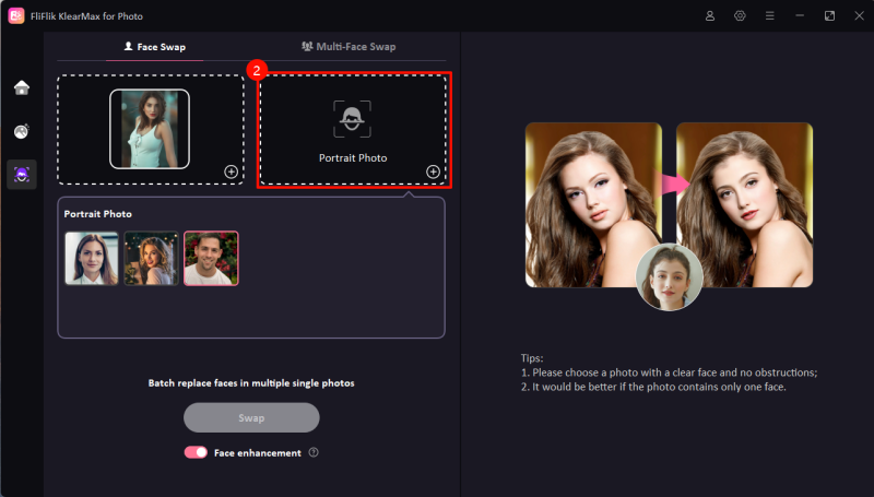 Upload the Target Face