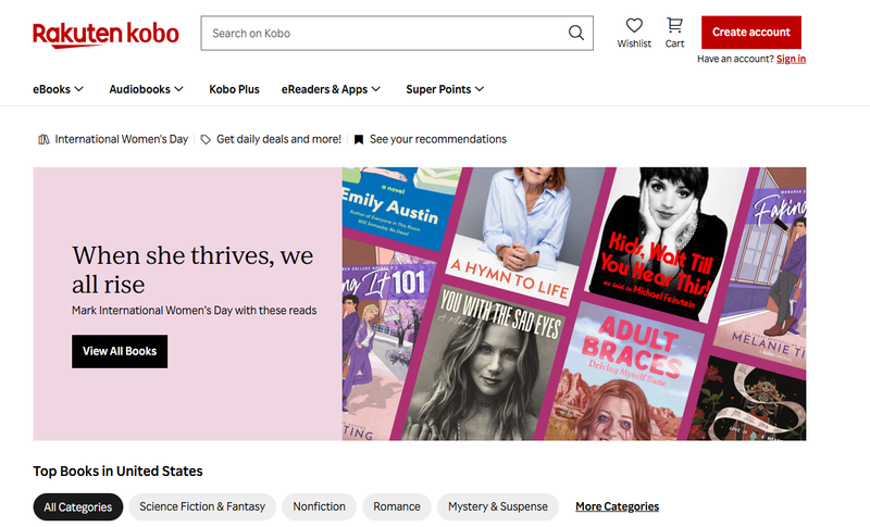 Kobo Plus Audiobook Library