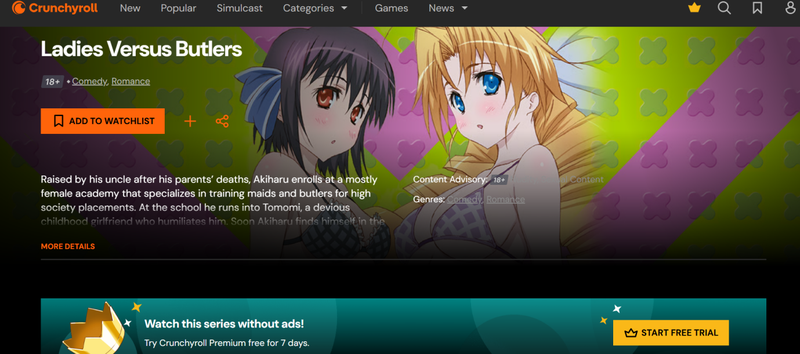 Ladies X Butlers Anime on Crunchyroll
