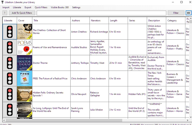 Select Audiobook to Convert in Libation