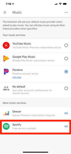 Link Spotify Account in Google Home App