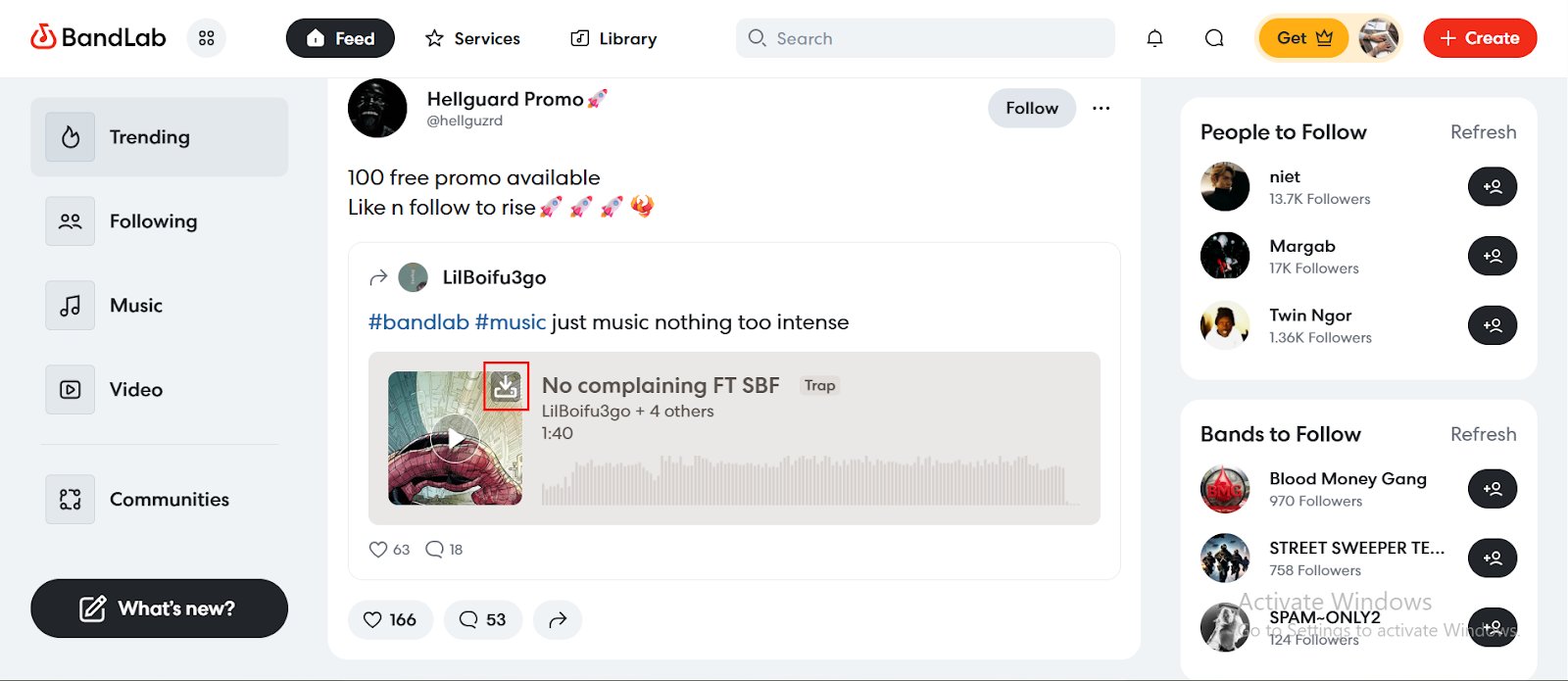 locate download mp3 button