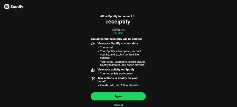 Log in with Your Spotify Account to Receptify