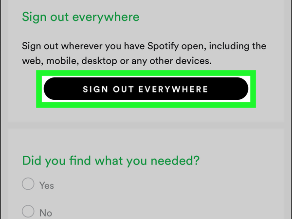 Log Out of Spotify on All Device