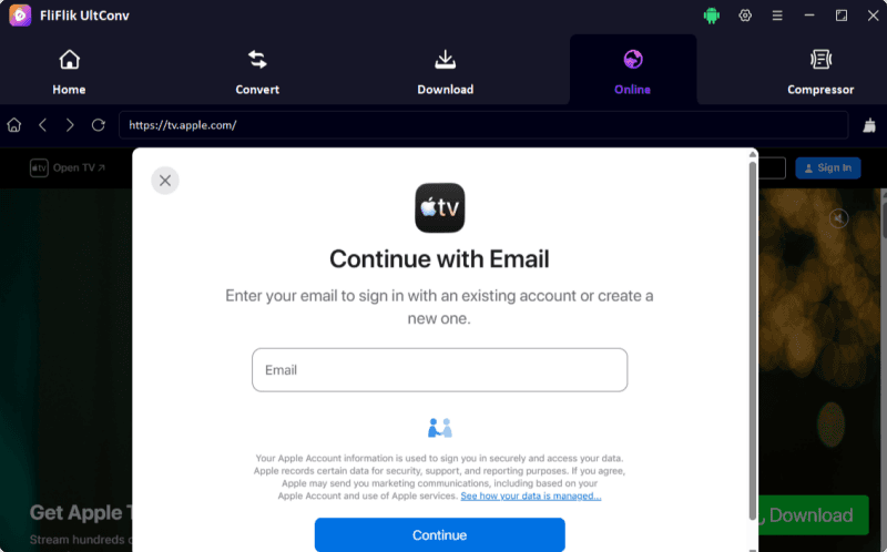 login apple tv plus in fliflik ultconv
