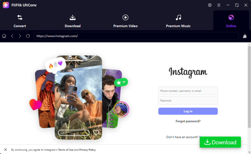 Login Instagram Ultconv