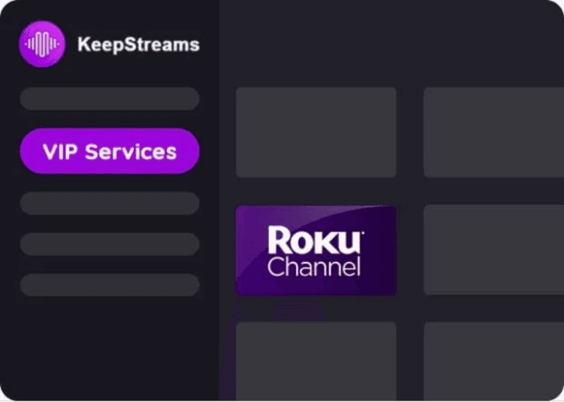 log into roku account in keepstreams