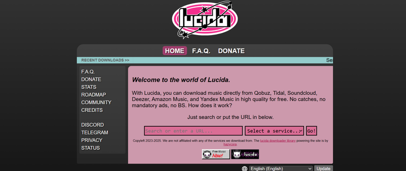 Lucida.to Interface