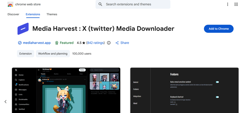 Media Harvest Twitter Downloader