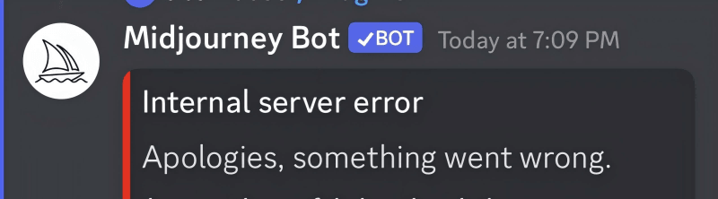 MidJourney Internal Server Error