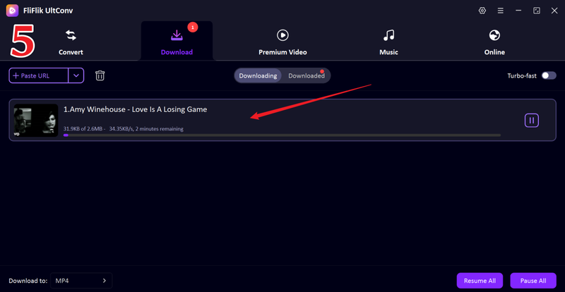 youtube music downloading in ultconv