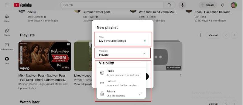 name and set playlist